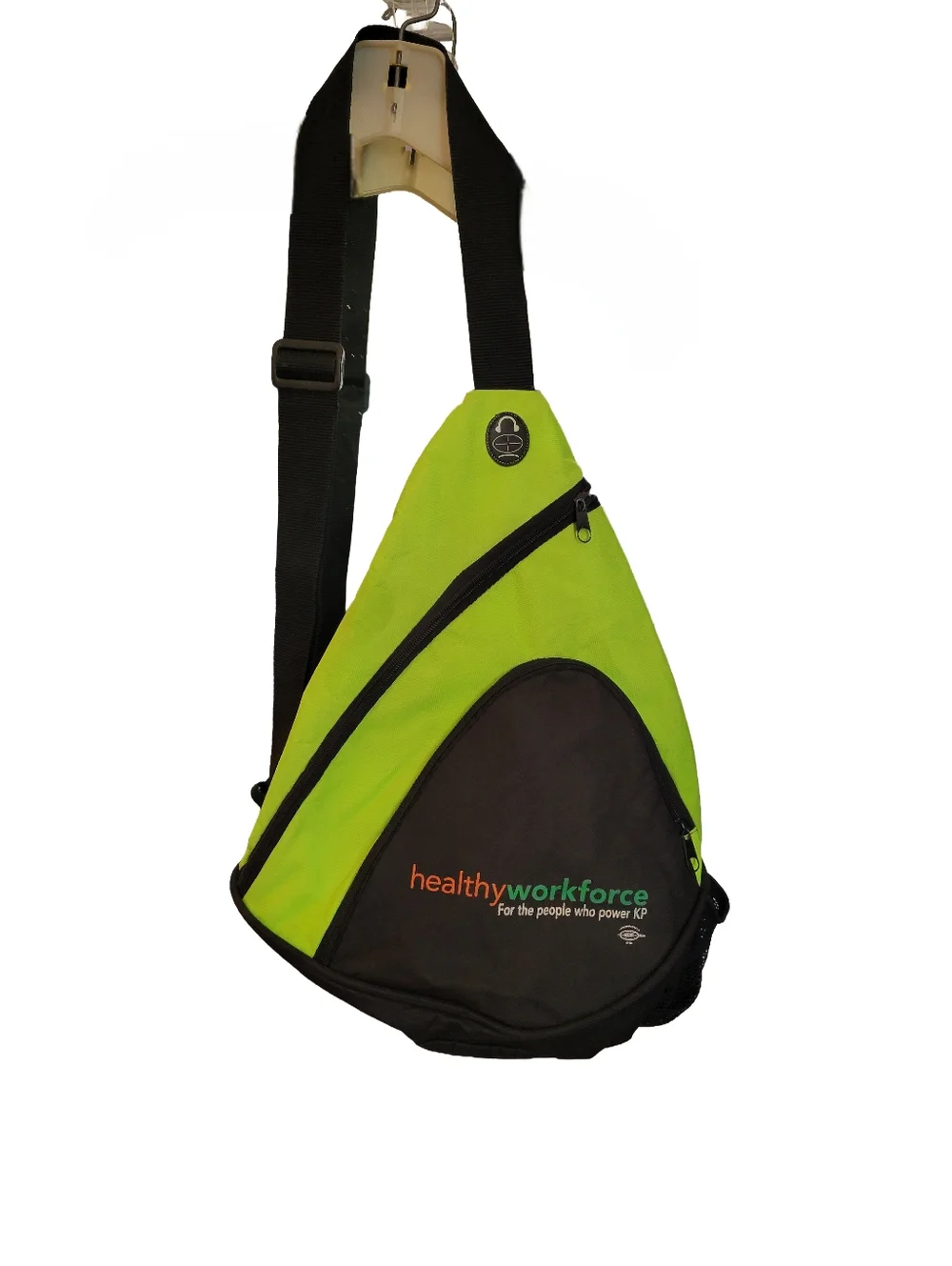 Healthy Workforce Lime Green & Black Sling Backpack With Headphone Port